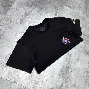 chrome hearts colorful cross print pocket short sleeves